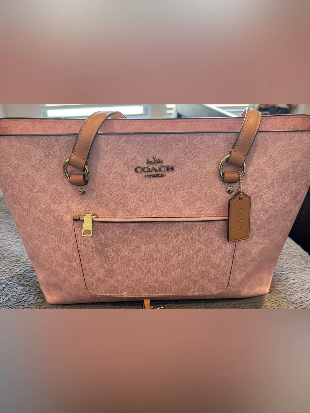Coach Powder Pink Station Tote Bag In Signature Canvas - New with tags